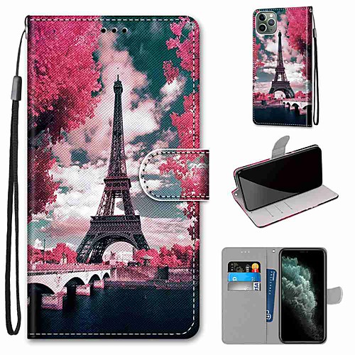 

Case For Apple iPhone 11 / iPhone 11 Pro / iPhone 11 Pro Max Wallet / Card Holder / with Stand Full Body Cases Eiffel Tower PU Leather / TPU