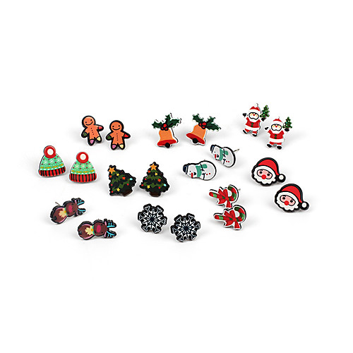 

Women's Stud Earrings Earrings Earrings Set Classic Santa Suits Snowflake Christmas Tree Simple Cartoon Colorful Fashion Classic Earrings Jewelry Rainbow For Christmas Street Gift Daily Festival 10