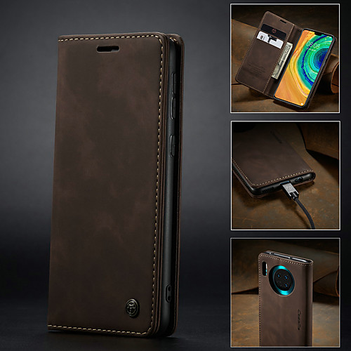 

Caseme Case For Huawei Mate 30 / Mate 30 Pro Wallet / Card Holder / Shockproof Full Body Cases Solid Colored PU Leather