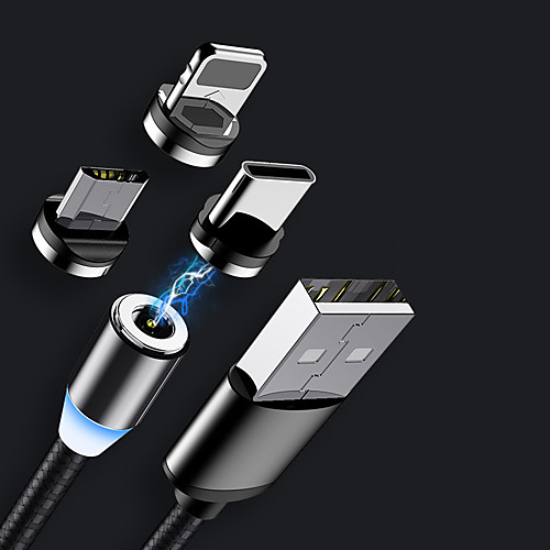 

Cable 1.M Fast Magnetic Data Cable Output Type C Lighting Micro USB Magnet Charging Cable Magnetic Tip for Type-c Charging Cable