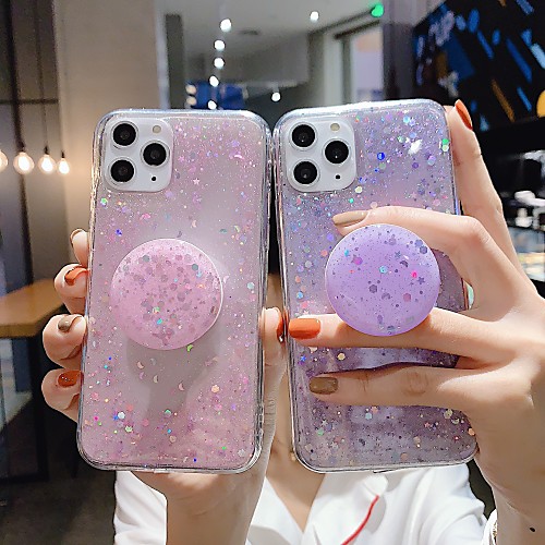 

Case For Apple iPhone 11 / iPhone 11 Pro / iPhone 11 Pro Max Ring Holder / Glitter Shine Back Cover Glitter Shine TPU