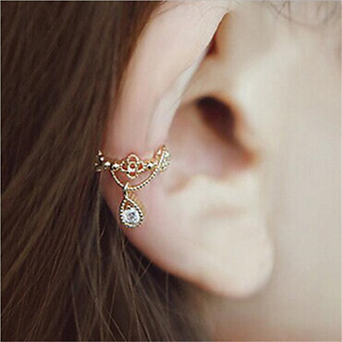 

Women's Clip on Earring Pear Cut Drop Stylish Earrings Jewelry Silver / Gold For Party Wedding Festival 1 Pair