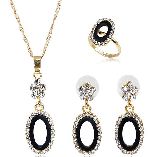 

Women's Cubic Zirconia Bridal Jewelry Sets Hollow Out Flower Fashion Gold Plated Earrings Jewelry Gold For Party Daily 1 set