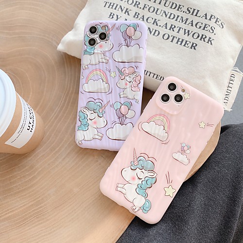 

Case for Apple scene map iPhone 11 11 Pro 11 Pro Max X XS XR XS Max 8 Unicorn pattern Quicksand Thicken Frosted TPU Texture All-inclusive phone case