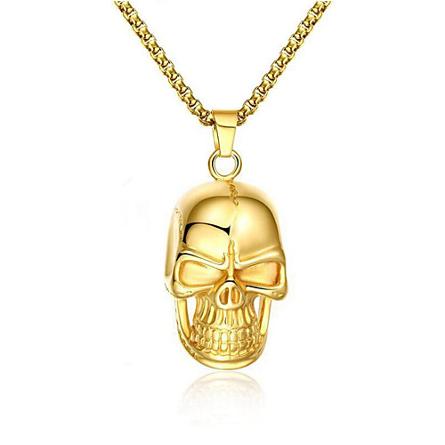 

Men's Pendant Necklace Geometrical Skull Fashion Titanium Steel Gold 50 cm Necklace Jewelry 1pc For Gift Daily