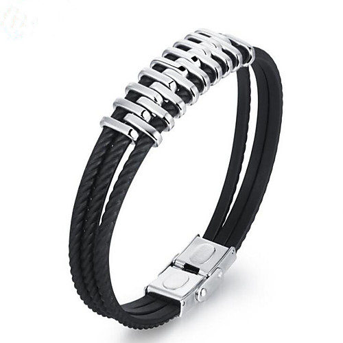 

Men's Cuff Bracelet Geometrical Flower Fashion Steel Bracelet Jewelry Silver For Daily Work