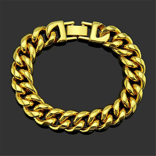 

Men's Chain Bracelet Cut Out Precious Simple Fashion Gold Plated Bracelet Jewelry Gold / Silver For Party Street Daily