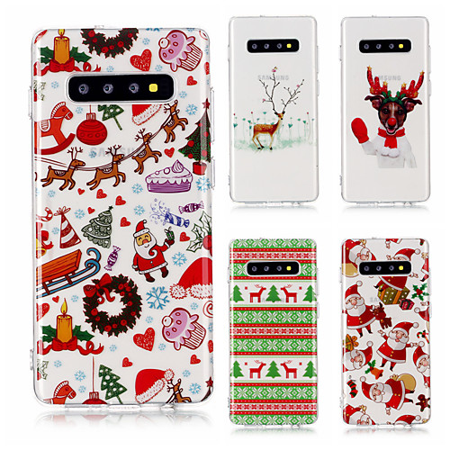 

Case For Apple S9 / S9 Plus / S8 Plus Dustproof / IMD / Ultra-thin Back Cover Transparent / Cartoon / Christmas TPU