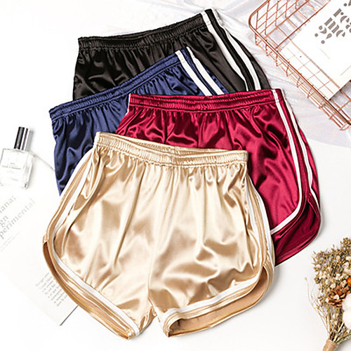 

Women's Running Shorts Daily Wear Bottoms Sporty Split Tropical Ice Silk Fitness Gym Workout Running Walking Reflective Breathable Quick Dry Normal Sport Silvery Black Wine Gold Royal Blue