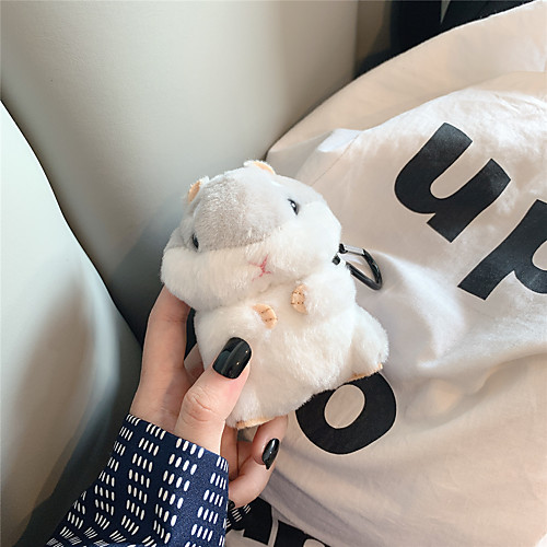 

Case for Apple Air Pods 1st generation 2nd generation universal lovely Hamster modeling PVC Texture fiber Plush Skin Bluetooth earphone Protective shell