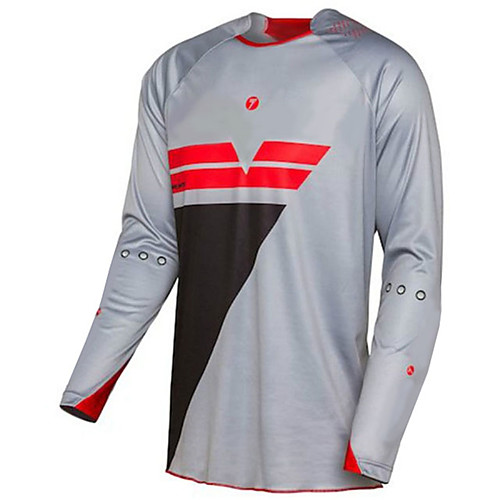 

21Grams Men's Long Sleeve Cycling Jersey Downhill Jersey Dirt Bike Jersey Winter Spandex Polyester GrayWhite Solid Color Bike Jersey Top Mountain Bike MTB Road Bike Cycling Thermal Warm UV Resistant