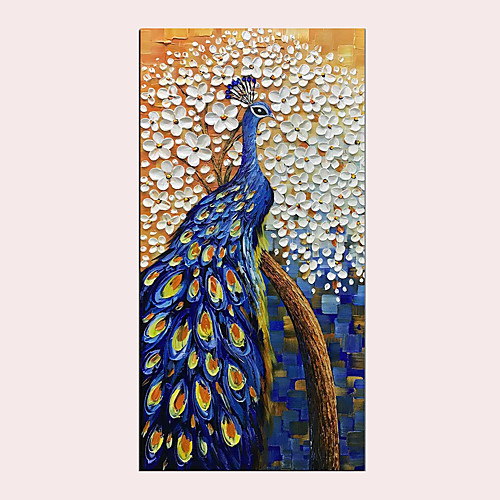 

Oil Painting Hand Painted Vertical Abstract Animals Modern Stretched Canvas