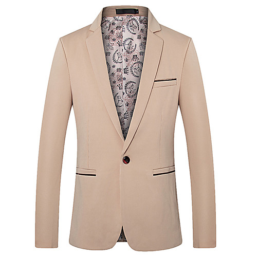 

Men's Blazer Slim Polyester Men's Suit Blue / Khaki / Black - Shirt Collar / Plus Size