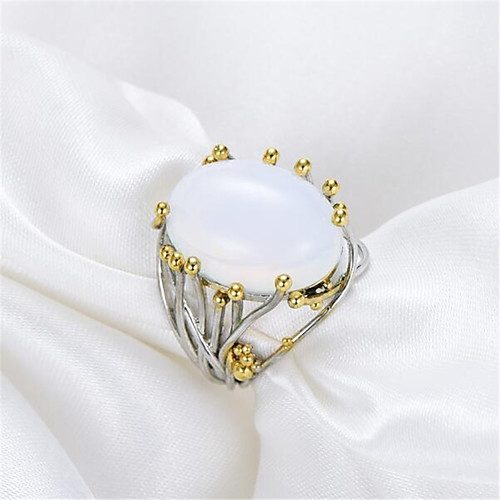 

Band Ring Moonstone 3D Rainbow Copper Silver Plated Gold Plated Precious Vintage Fashion 1pc 7 8 / Women's / Engagement Ring
