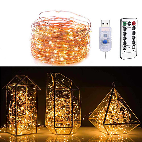 

1pcs Copper Wire LED String Light 13K Remote Control USB 5M 50LED for Christmas Festival Wedding Party Garland Decor Fairy Lights