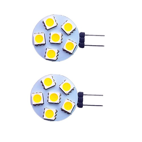 

2pcs 1 W LED Bi-pin Lights 120 lm G4 6 LED Beads SMD 5050 Warm White White 12 V
