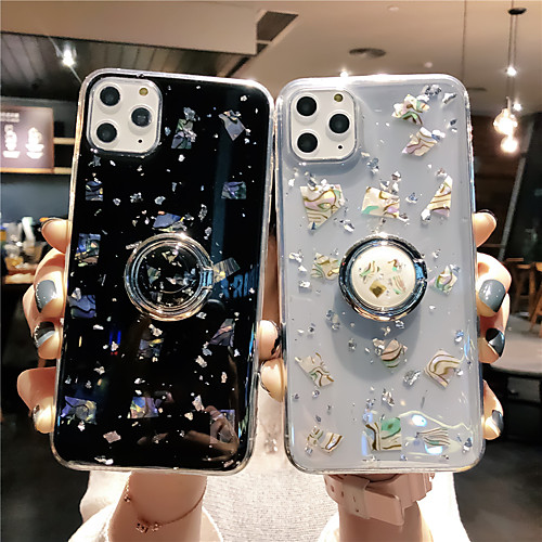 

Case For Apple iPhone 11 / iPhone 11 Pro / iPhone 11 Pro Max Ring Holder / Transparent / Pattern Back Cover Glitter Shine TPU
