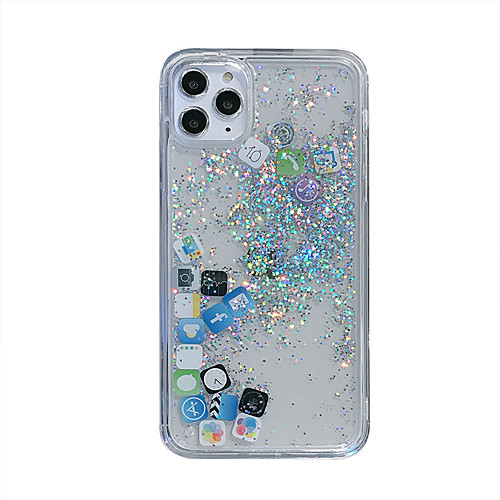 

Case for iPhone 11Pro Max Transparent Quicksand Mobile Shell XS Max Mobile APP Application 6/7 / 8Plus Silicone Protective Shell