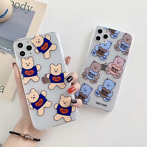 

Case for Apple scene map iPhone 11 X XS XR XS Max 8 cute cartoon Bear pattern high transparent thickened TPU material all-inclusive mobile phone case GJD