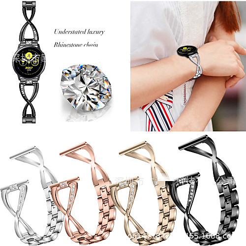 

Smartwatch Band for Samsung Galaxy 42 / Active / Active2 / Gear S2 / S2 Classic / sport High-end Jewelry Design Stainless Steel Band Wrist Strap 20mm