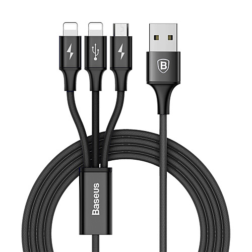 

Baseus Rapid Series 3-in-1 Cable MicroDual Lightning 3A 1.2M Black/Red/Blue