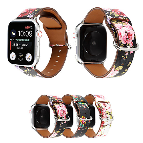 

Printing Strap For Apple Watch Band 38mm 40mm 42mm 44mm Floral Flower Silicone Belt For iWatch Series 5 4 3 2 1 Watch Bracelet