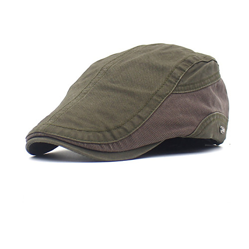 

Men's Beret Hat Polyester Basic - Color Block Black Khaki Green