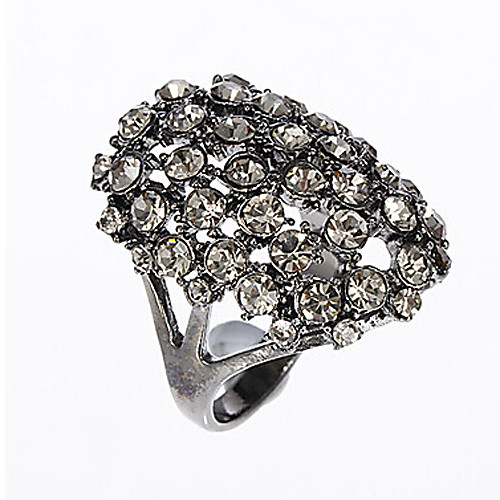 

Band Ring 3D Black Stainless Steel Rhinestone Precious Vintage Fashion 1pc 8 / Women's / Statement Ring