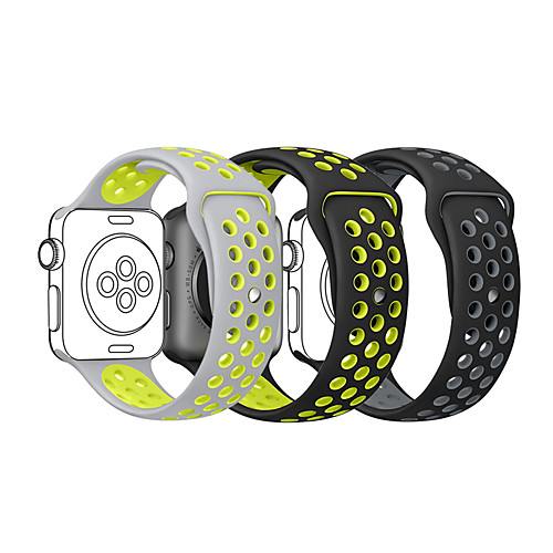 

3 pack Watch Band for Apple Watch Series 5/4/3/2/1 Apple Classic Buckle Silicone Wrist Strap