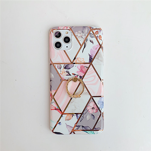 

Case For Apple iPhone 11 / iPhone 11 Pro / iPhone 11 Pro Max Plating / Ring Holder / Pattern Back Cover Marble TPU X XS XSmax XR 8 8plus 7 7plus 6 6S 6plus 6Splus