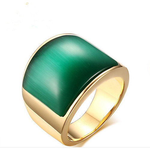 

Men's Ring 1pc Green Coffee Steel Geometric Fashion Party Daily Jewelry Geometrical Totem Series Cool