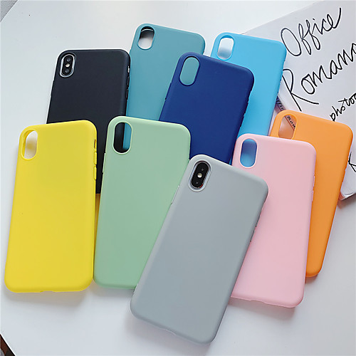 

Phone Case For Apple Back Cover iPhone 11 Pro Max SE 2020 X XR XS Max 8 7 6 Ultra-thin Solid Color TPU