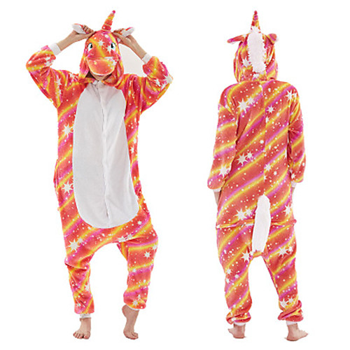 

Adults' Kigurumi Pajamas Unicorn Onesie Pajamas polyester fibre Red Cosplay For Men and Women Animal Sleepwear Cartoon Festival / Holiday Costumes