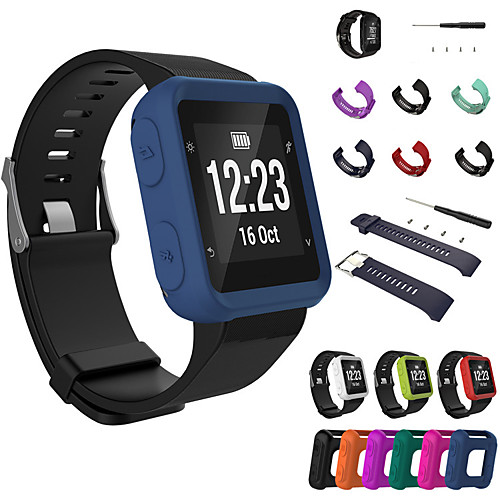 

1pcs Watch Band With 1pcs Watch Case for Forerunner 35 Garmin Classic Buckle Silicone Wrist Strap