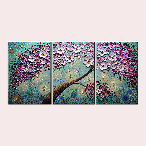 

2 Panel Oil Painting Handmade Hand Painted Wall Art Flower Blossom Tree Home Decoration Décor Stretched Frame Ready to Hang