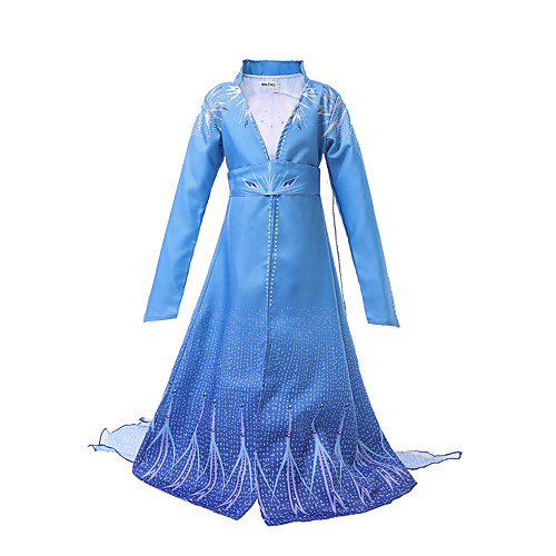 

Elsa Dress Masquerade Flower Girl Dress Girls' Movie Cosplay A-Line Slip Cosplay Vacation Dress Light Blue Dress Halloween Carnival Masquerade Tulle Polyester