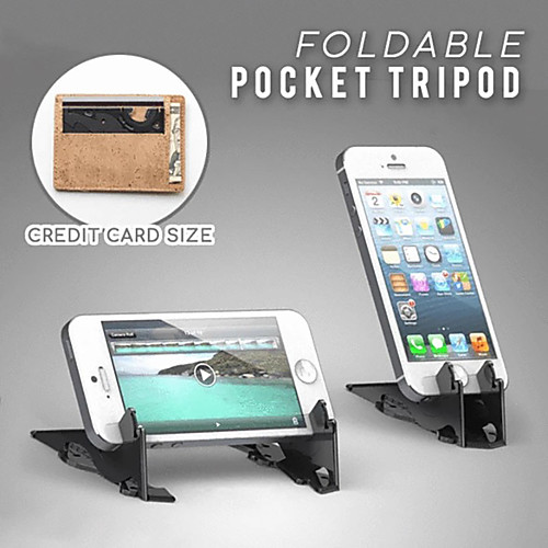 

FOLDABLE POCKET PHONE TRIPOD Foldable Rotation Triangle Card Type Stable Pocket Tripod Desktop Stander For Mobile Phone Holder