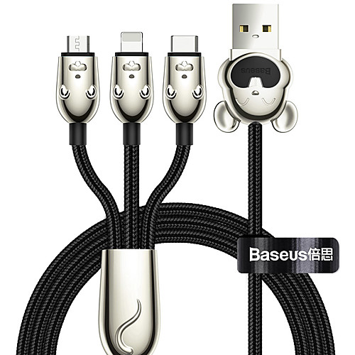 

Baseus Three Mouse 3-in-1 Cable USB For MLT 3.5A 1.2m Black