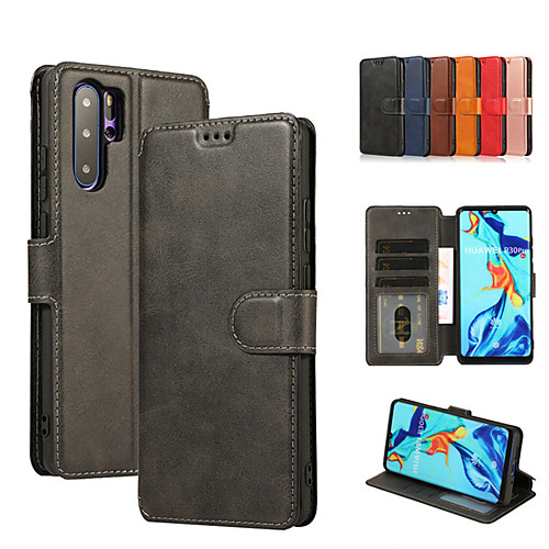 

Case For HUAWEI P30pro/P30LITE/P30/P20pro/P20LITE/MATE 20 PRO/MATE 20/MATE 20 LITE Wallet / Card Holder / Shockproof Full Body Cases Solid Colored PU Leather / TPU