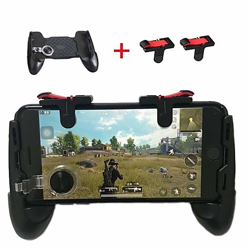

Mobile Game Controller Upgrade Version Three-in-one Gamepad Grip Extended Handle 4 in 1 grip joysiticks Mobile Phone Bracket Rocker PUBG Mobile Gamepad(4.5-5.5inch Android& IOS Phone)
