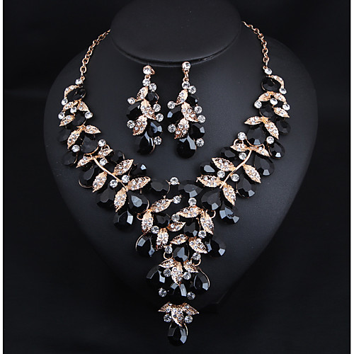 

Women's Crystal Bridal Jewelry Sets Fancy Flower Statement Colorful Rhinestone Earrings Jewelry Rainbow / Transparent / bright red For Party Wedding 1 set
