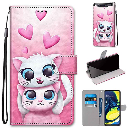 

Case For Samsung Galaxy S10 / S10 Plus / S10 E Wallet / Card Holder / with Stand Love Two Cats PU Leather / TPU for A10s / A20s / A50(2019) / A70(2019) / A90(2019) / Note 10 Plus / J6 Plus(2018)