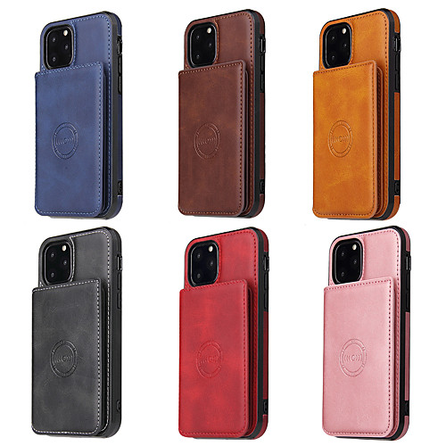 

Case For Apple iPhone 7/ 8/7P/8P/X/Xs/Xr/Xs Max/11/11pro/11pro Max Wallet / Card Holder / Shockproof Back Cover Solid Colored PU Leather