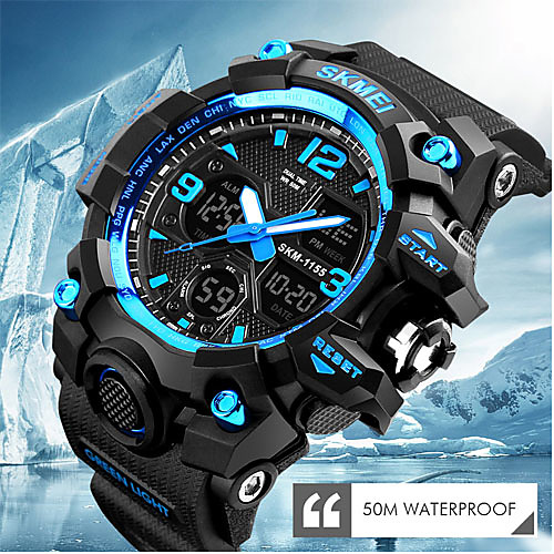 

SKMEI Men's Sport Watch Digital Watch Analog - Digital Digital Alarm Calendar / date / day Cool / Silicone / Two Years
