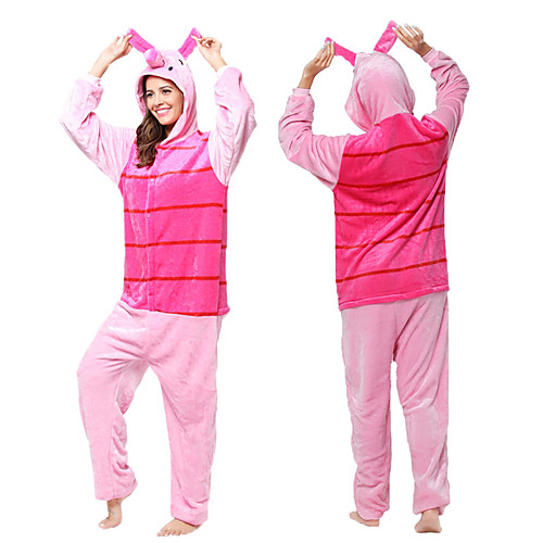 

Adults' Kigurumi Pajamas Piggy / Pig Onesie Pajamas Flannel Toison Pink Cosplay For Men's Women's Animal Sleepwear Cartoon Festival / Holiday Costumes / Leotard / Onesie