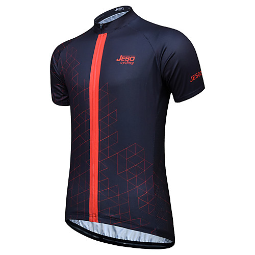 

JESOCYCLING Men's Short Sleeve Cycling Jersey Polyester Black Blue Orange Bike Jersey Top Mountain Bike MTB Road Bike Cycling Breathable Quick Dry Back Pocket Sports Clothing Apparel / Stretchy