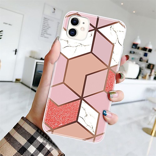 

Phone Case For Apple Back Cover iPhone 12 Pro Max 11 SE 2020 X XR XS Max 8 7 6 Ultra-thin Pattern Geometric Pattern Marble TPU