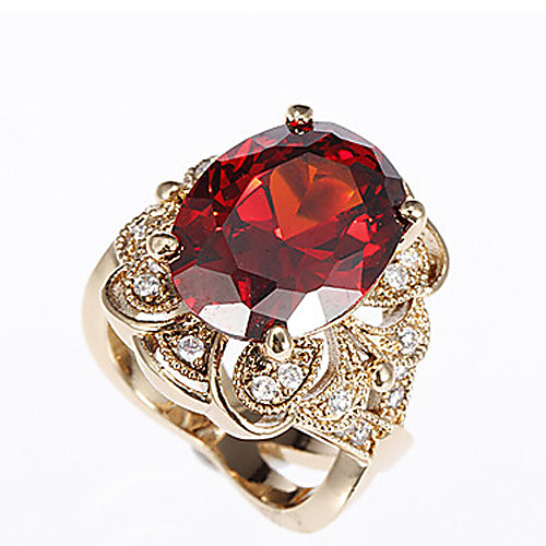 

Band Ring Crystal 3D Red Copper Rhinestone Gold Plated Precious Fashion 1pc 8 / Women's / Engagement Ring / Austria Crystal