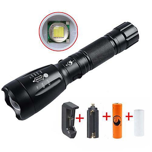 

UltraFire LED Flashlights / Torch Waterproof Rechargeable 2200/1000 lm LED LED 1 Emitters 5 Mode with Battery and Chargers Waterproof Rechargeable Adjustable Focus Camping / Hiking / Caving Everyday
