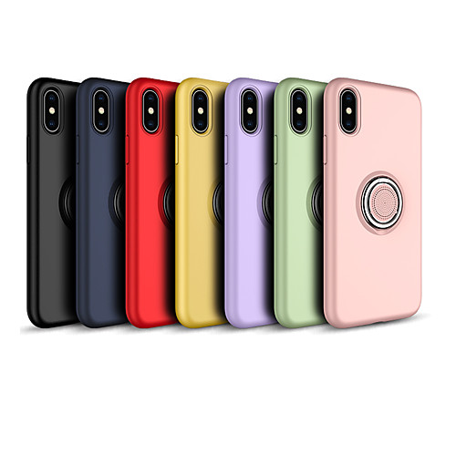 

Case For Apple iPhone XS / iPhone XR / iPhone XS Max Ring Holder / Frosted Back Cover Solid Colored Silica Gel